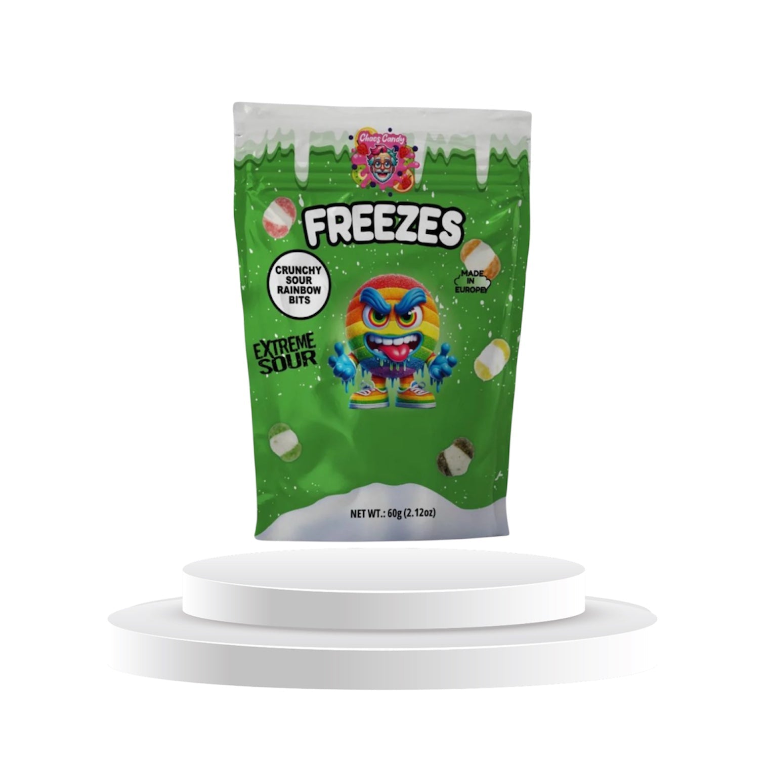 Chaos Candy Freezes Crunchy Sour Rainbow Bites