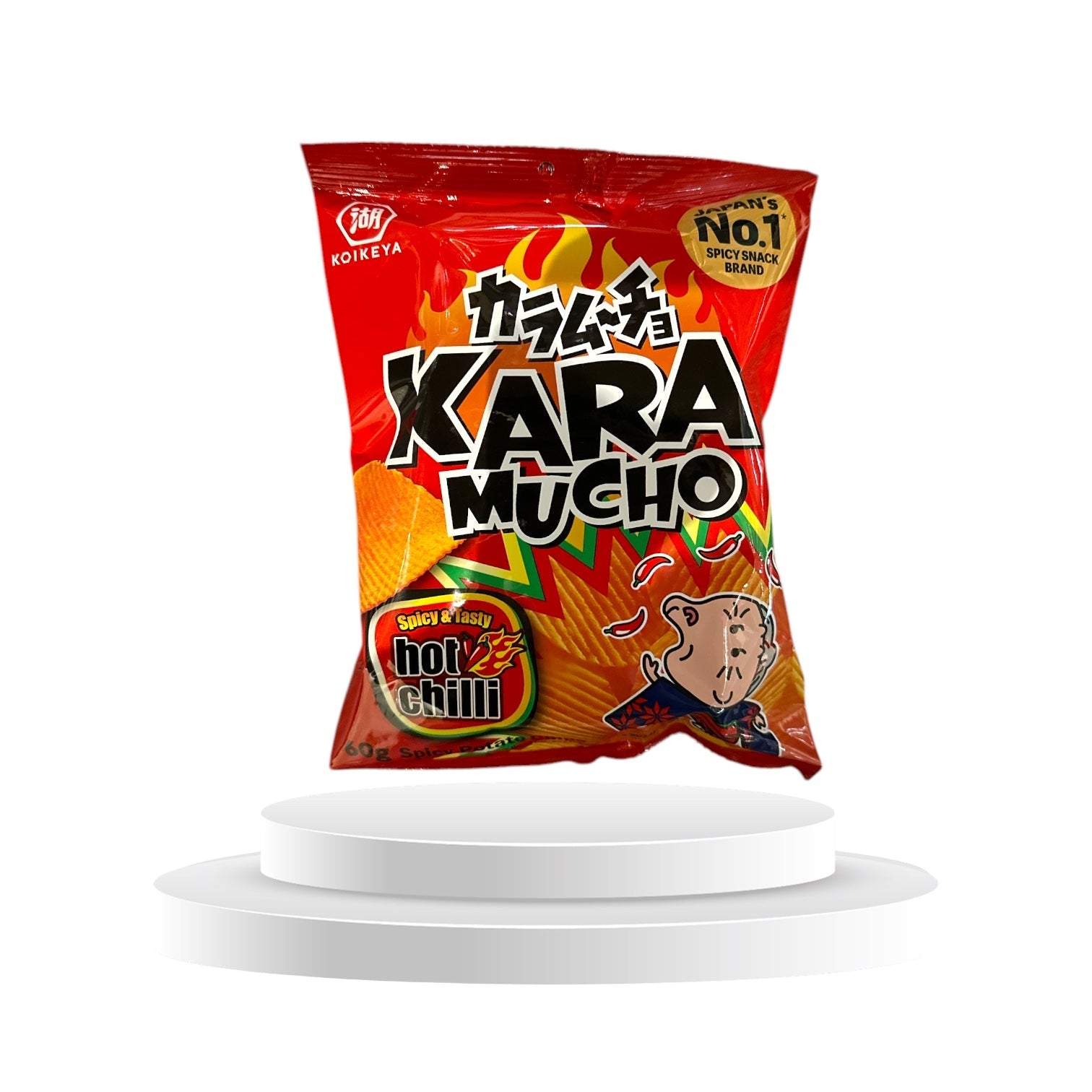 Koikeya Kara Mucho Potato Chips Hot Chilli Flavour - Memo's Candy World GmbH
