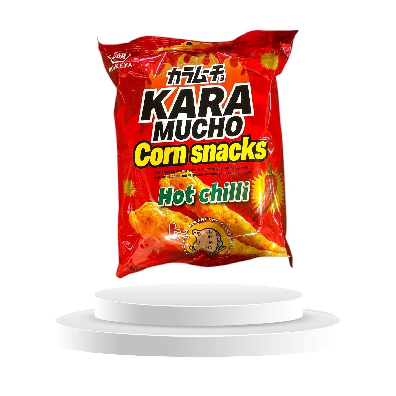 Koikeya Kara Mucho Hot Chilli Corn Snacks - Memo&#39;s Candy World GmbH